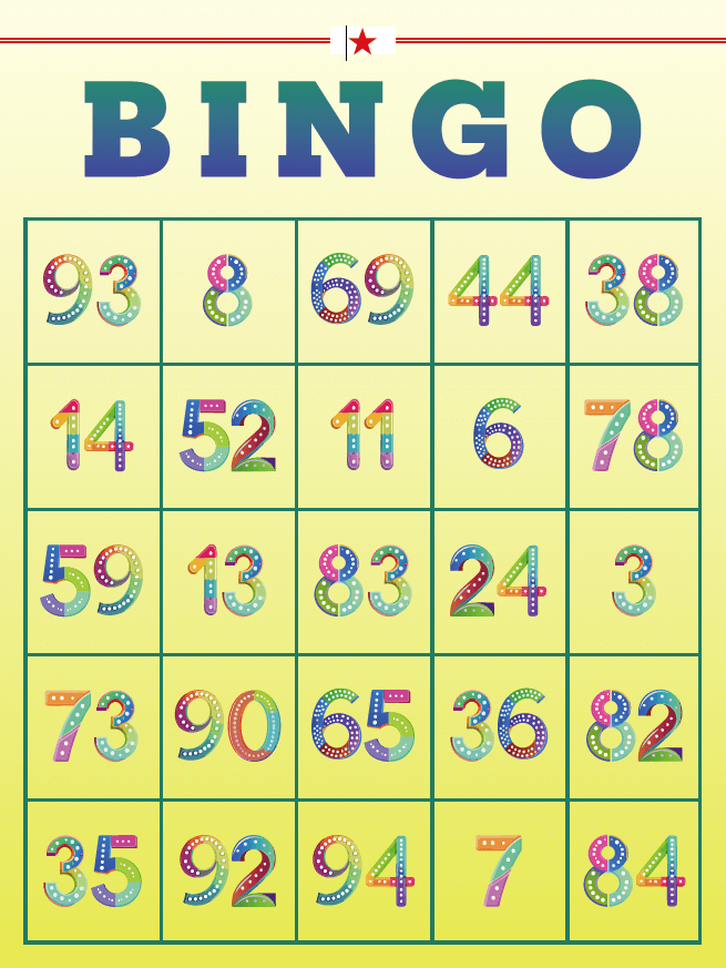 賓果卡彩色字型