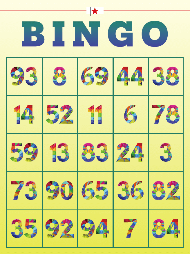 賓果卡彩色字型