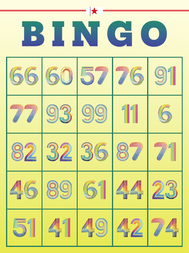 賓果卡彩色字型